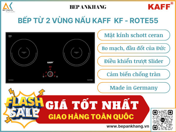 Bếp từ 2 vùng nấu Kaff KF - ROTE55 - Made in Germany